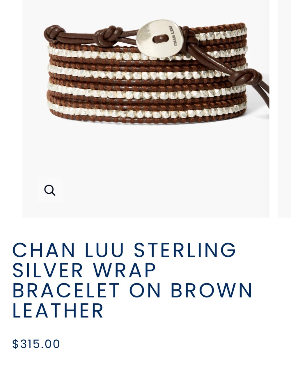 Chan Luu Brown sterling silver natural leather 5 Wrap Bracelet - Picture 2 of 5
